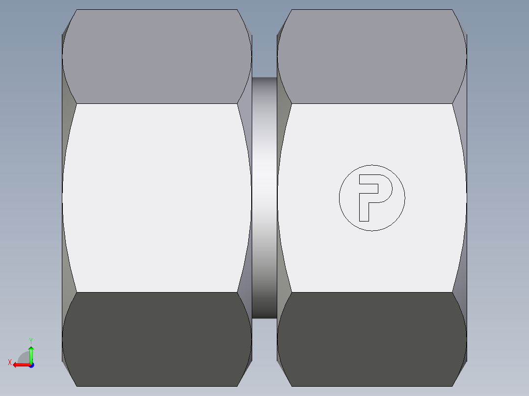 卡套式工业通用硬管接头EO_Swivel_union_GZ30SCF后视图