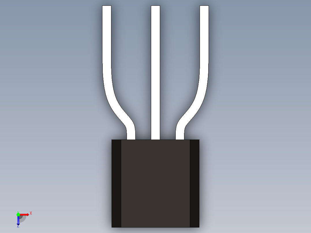 TO-92封装两个版本。一个是直引线，一个是成型引线俯视图