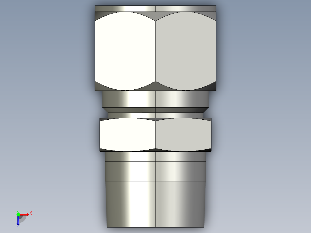卡套式工业通用硬管接头16_fbu-s俯视图