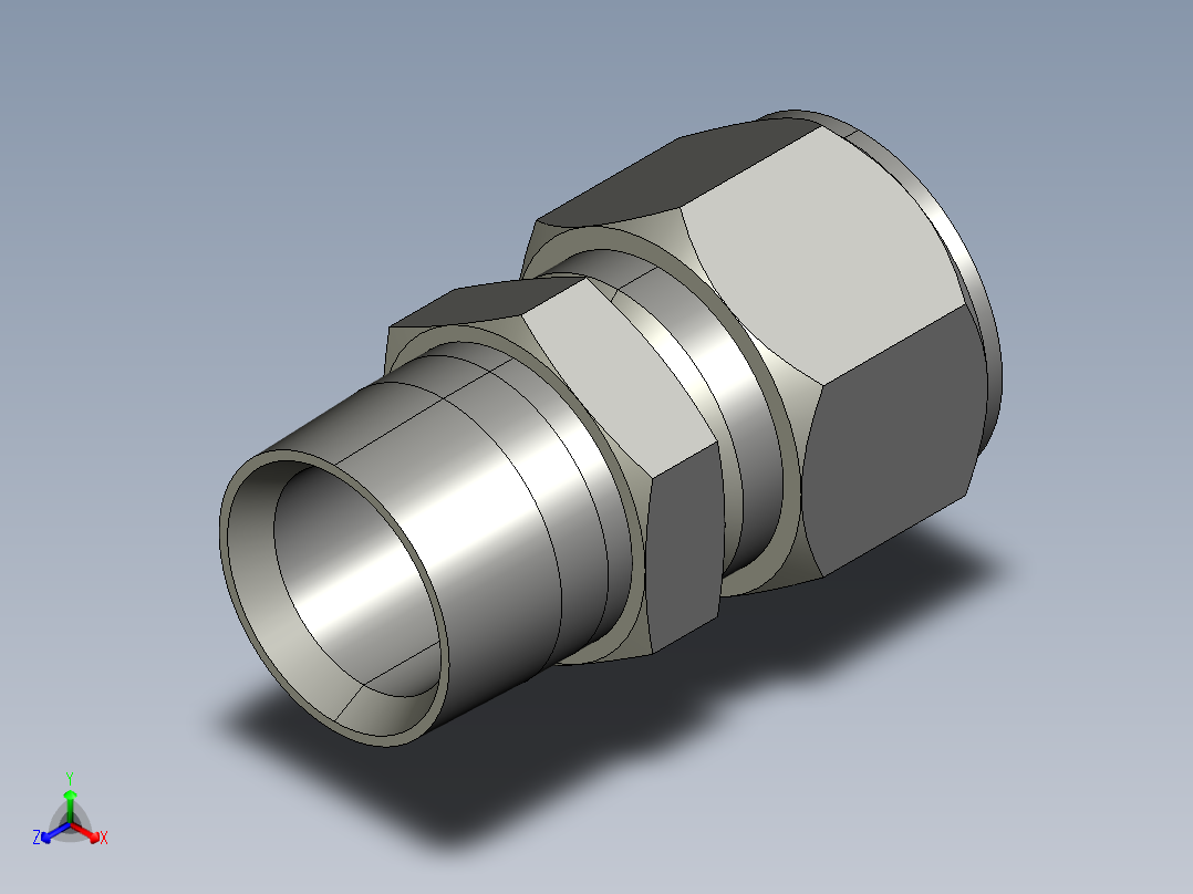 卡套式工业通用硬管接头16_fbu-s正等轴测图