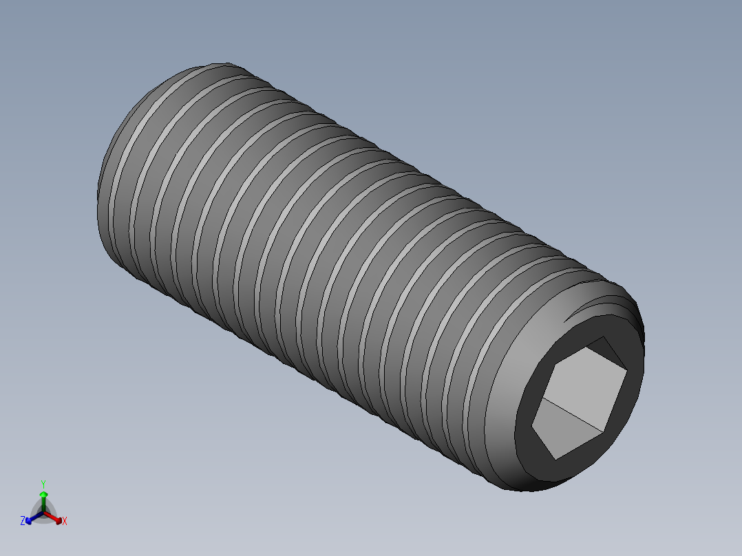 DIN 913-ISO 4026 固定螺钉-M16 L=40.SLDPRT正等轴测图