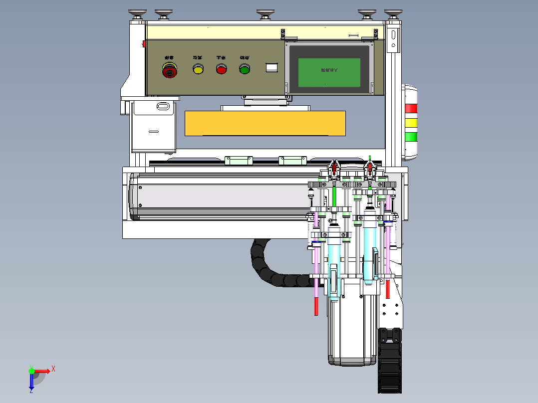 自动锁螺丝机3D 非标自动化 机械3D俯视图
