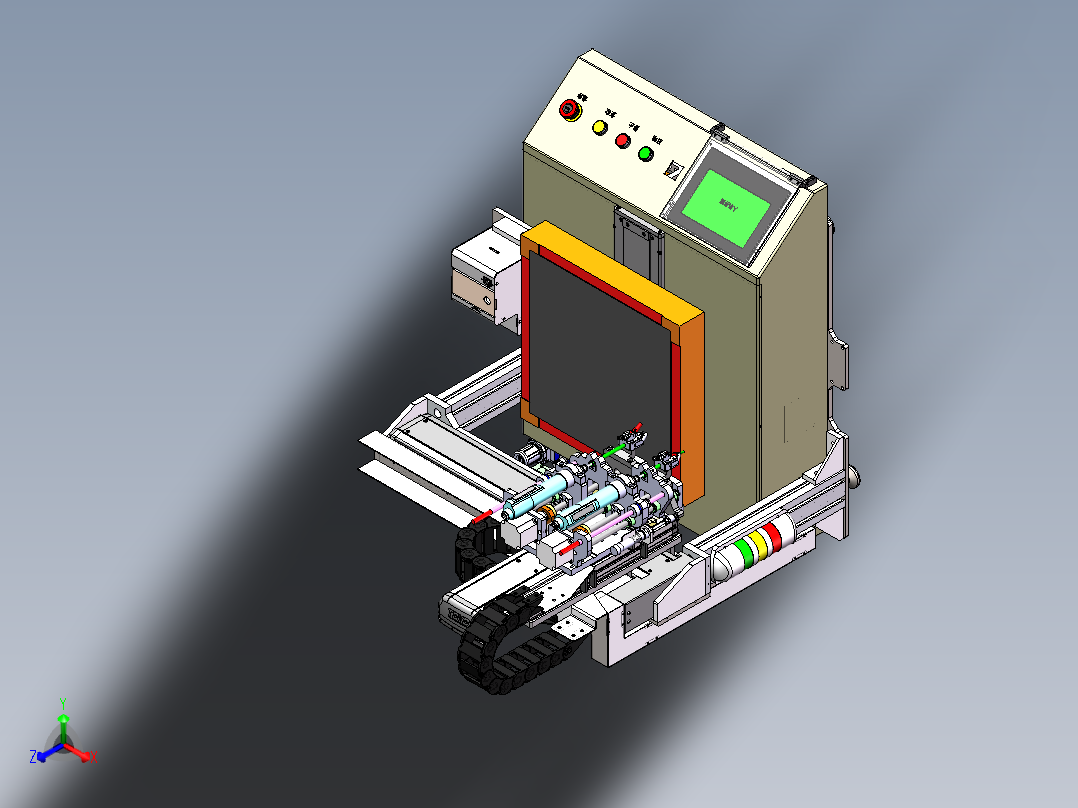 自动锁螺丝机3D 非标自动化 机械3D正等轴测图