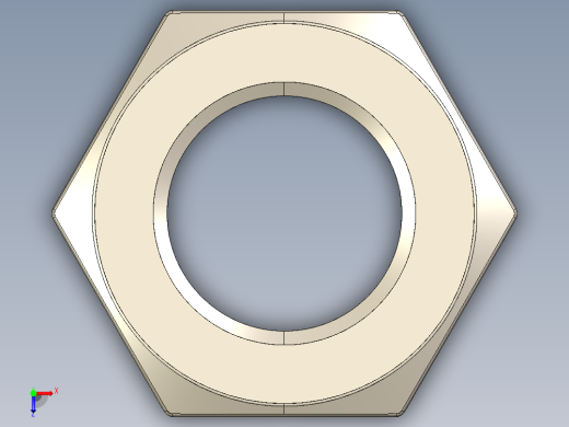 紧固件-IGES Raw Steel Nut 0.5000俯视缩略图