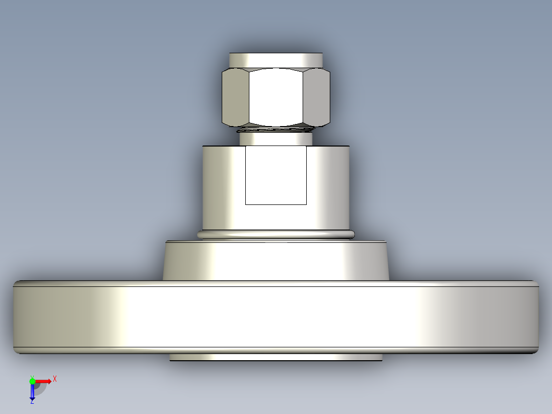 不锈钢ANSI法兰适配器，1-2英寸(1)俯视图