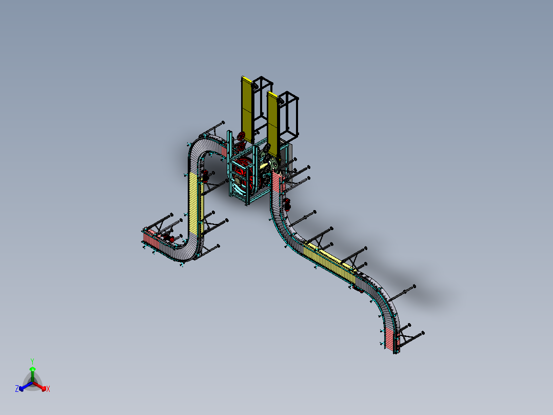 AT变速箱齿轮加工生产线sw17正等轴测图