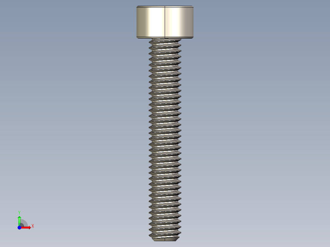 Screw_DIN_912_M4x25F_A2.STEP公制内六角螺钉前视图