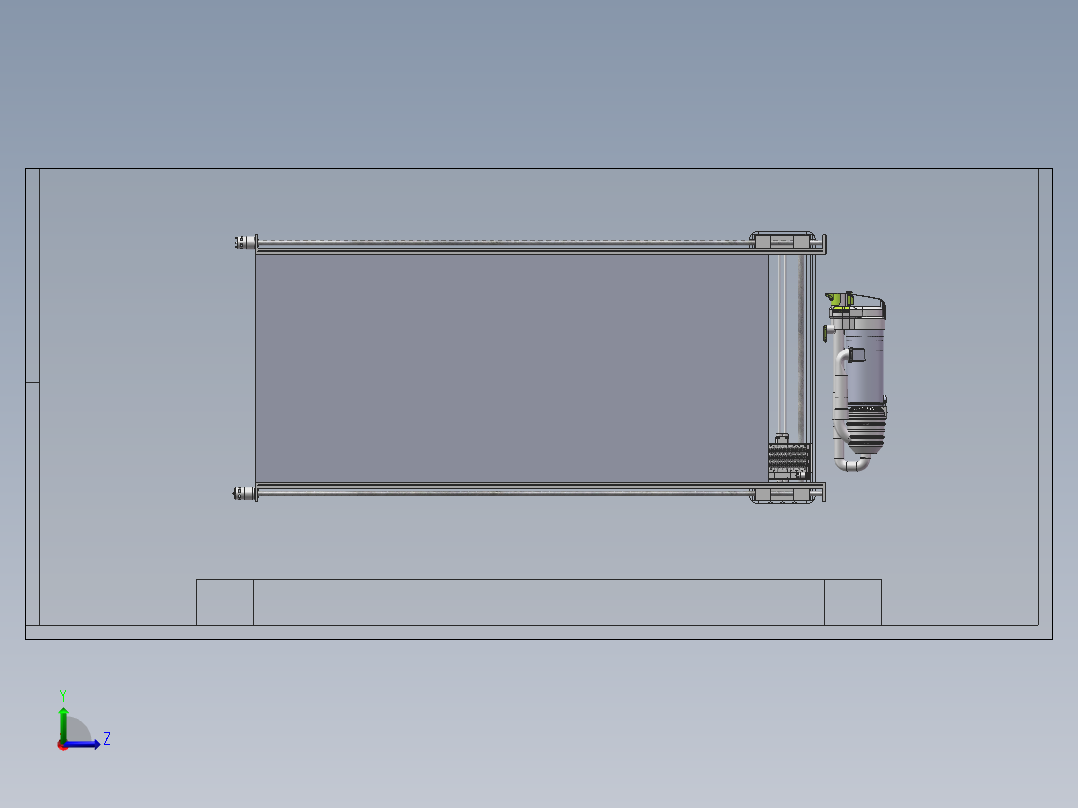 基于单片机的除尘黑板擦三维模型（包含动画）左视图