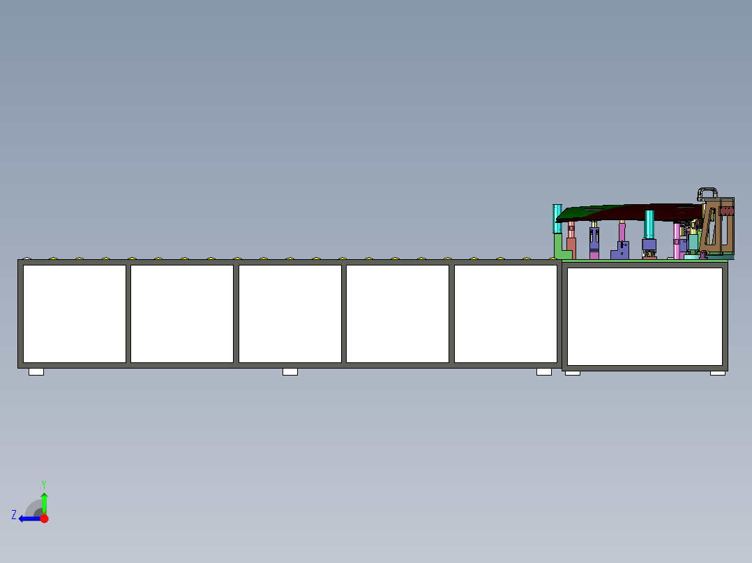 东风汽车挡风玻璃密封工装夹具设计右视图