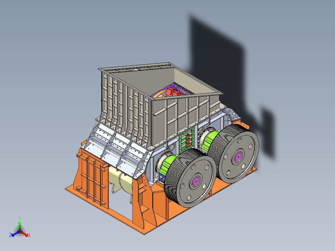 B2004292-2米宽度双转子锤式破碎机