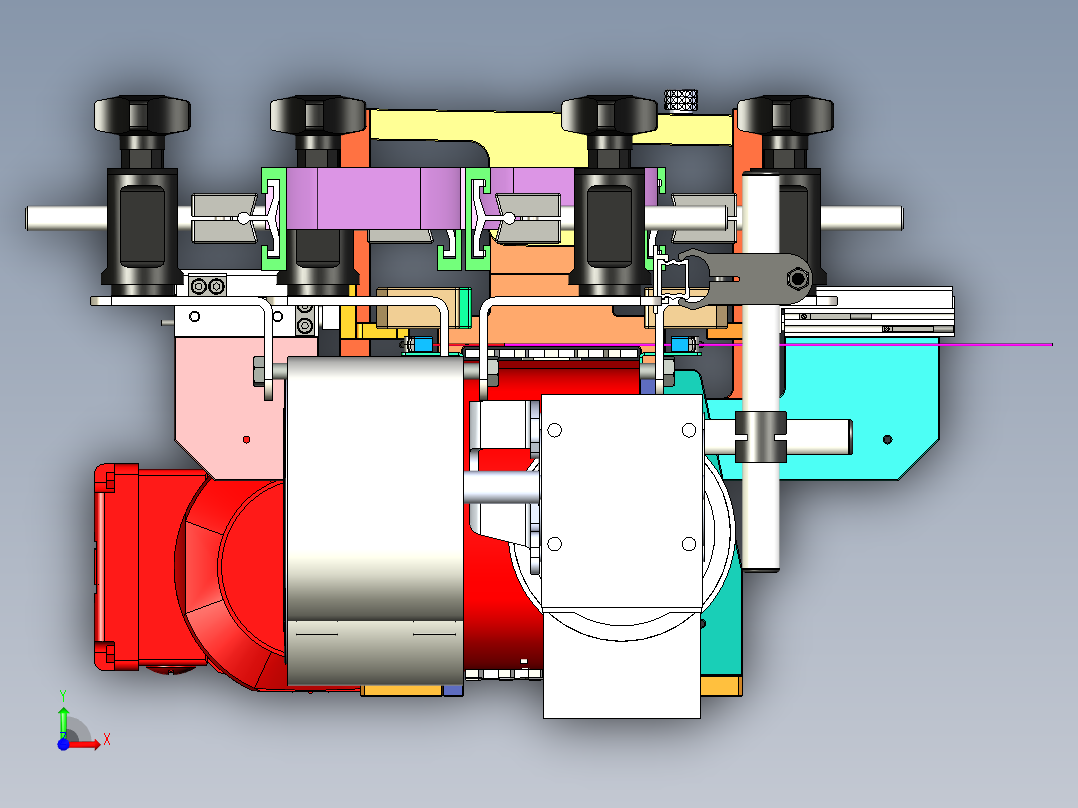 瓶子供料输送线体前视图