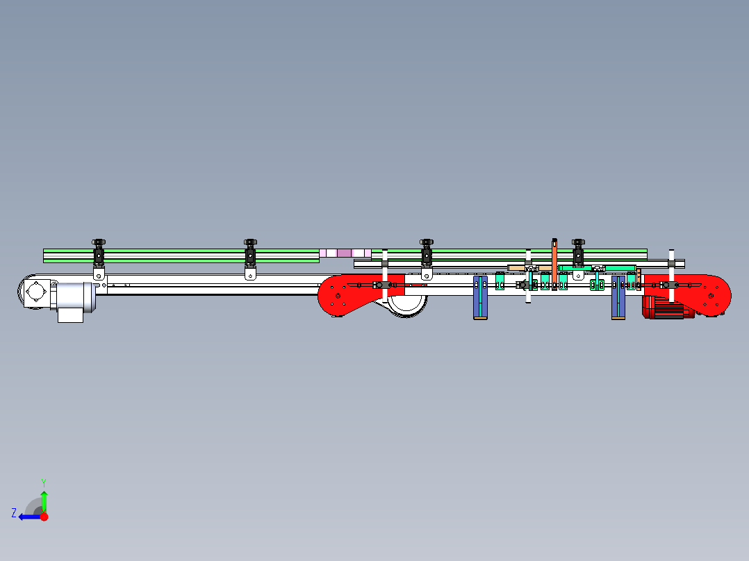 瓶子供料输送线体右视图