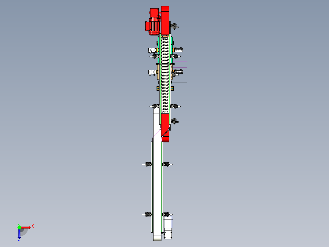 瓶子供料输送线体俯视图