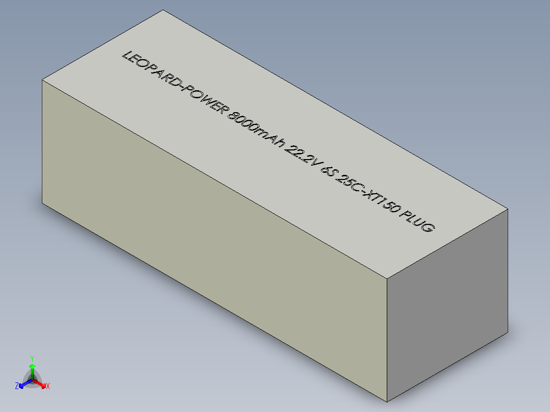 豹子_电源_8000mAh_22.2V_6S正等轴测图