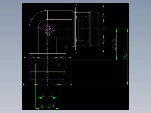 PARKER管接头EO Union elbow W20SCF_front