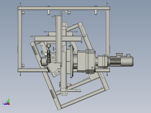 输送机上的履带式传动机构三维建模图纸 stp格式右视缩略图