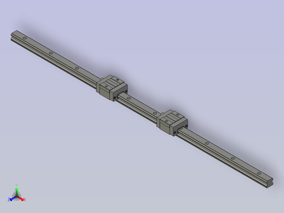 IAP33-H24-L590直线导轨组正等轴测图