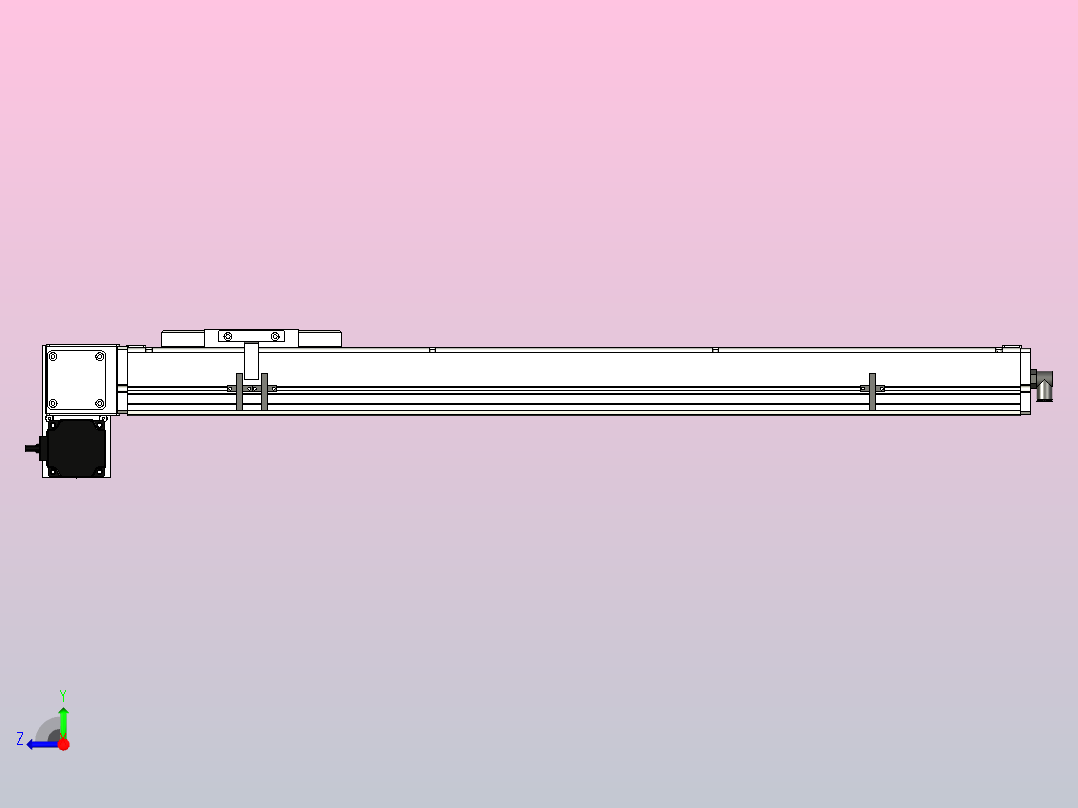 SCM14-650-LD滚珠花健、支撑座、滚珠丝杠、交叉导轨、直线模组右视图