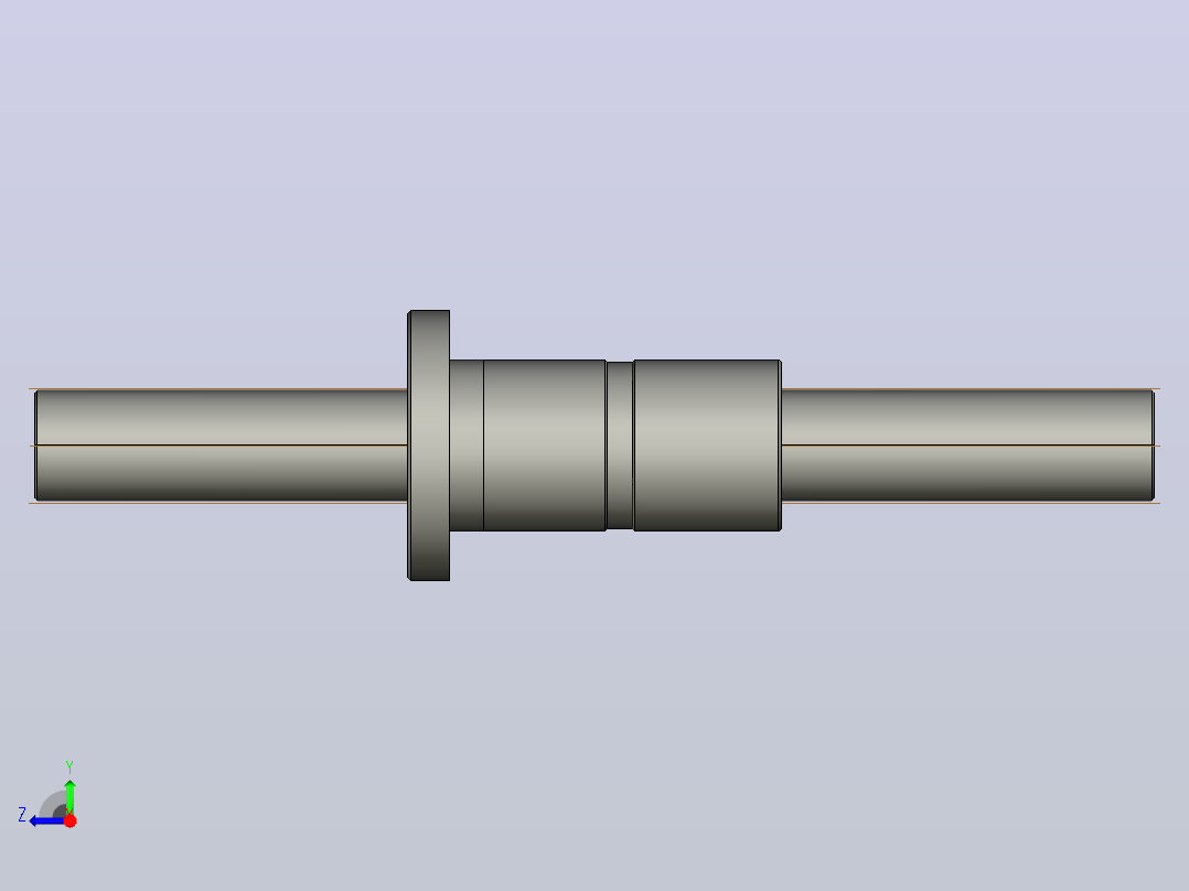 FFZD5008-5滚珠丝杆3D模型右视图