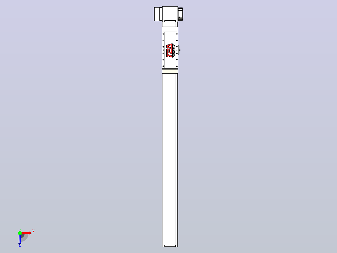 伺服电机集成皮带传动直线执行器TPA-OCB-100-192-L950-RP-P75-N3俯视图