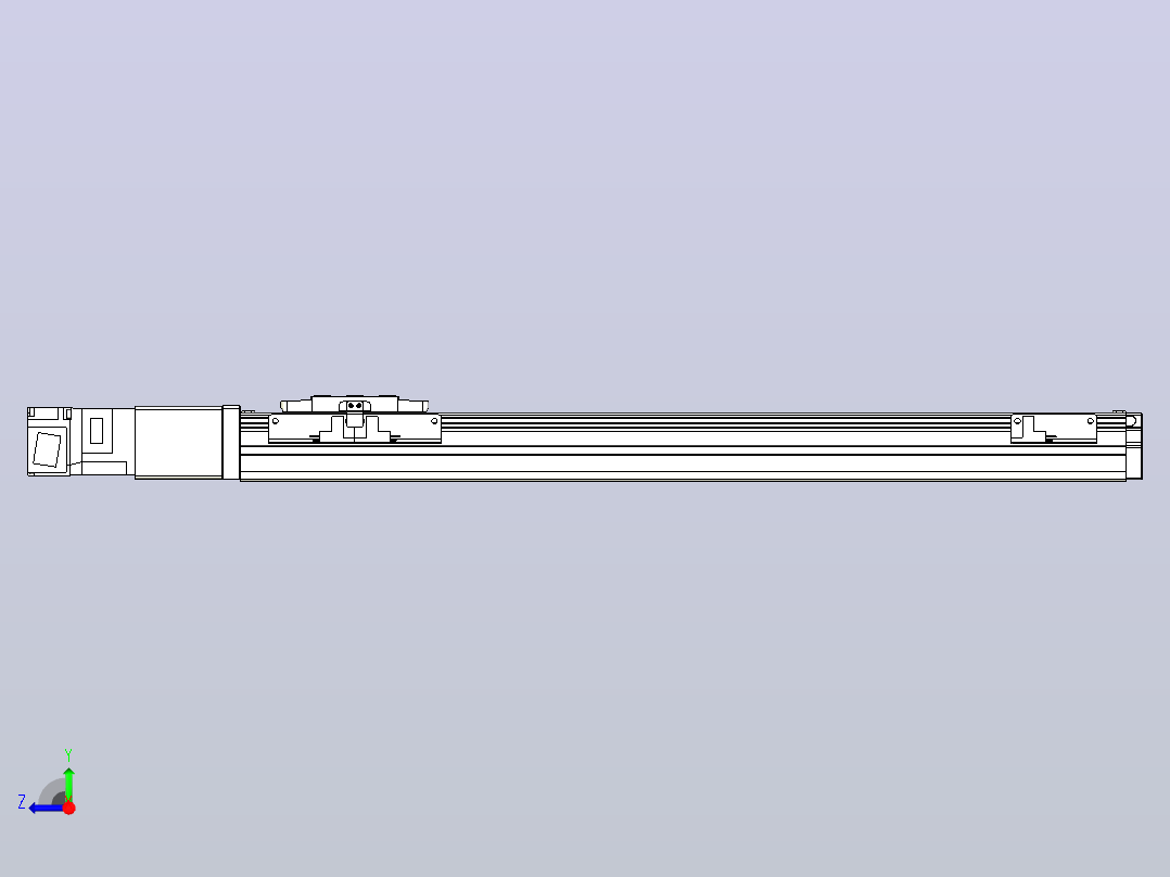 滚珠丝杠直线轴内置导轨TPA-GCR-40-1210C-L400-M-M10-N3右视图