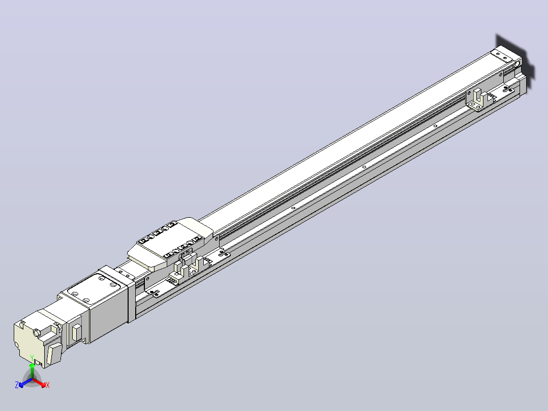 滚珠丝杠直线轴内置导轨TPA-GCR-40-1210C-L400-M-M10-N3正等轴测图