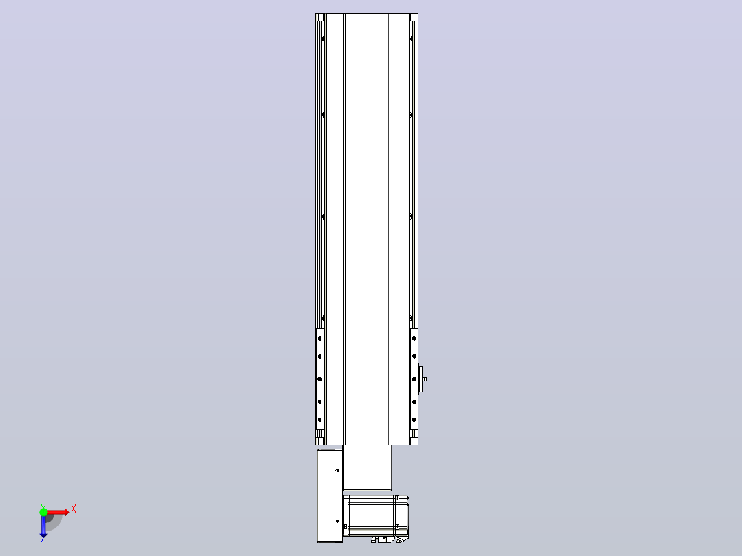 皮带直线轴半封闭可选导轨TPA-HNB-202D-140-L500-ML-C-P75-N3俯视图