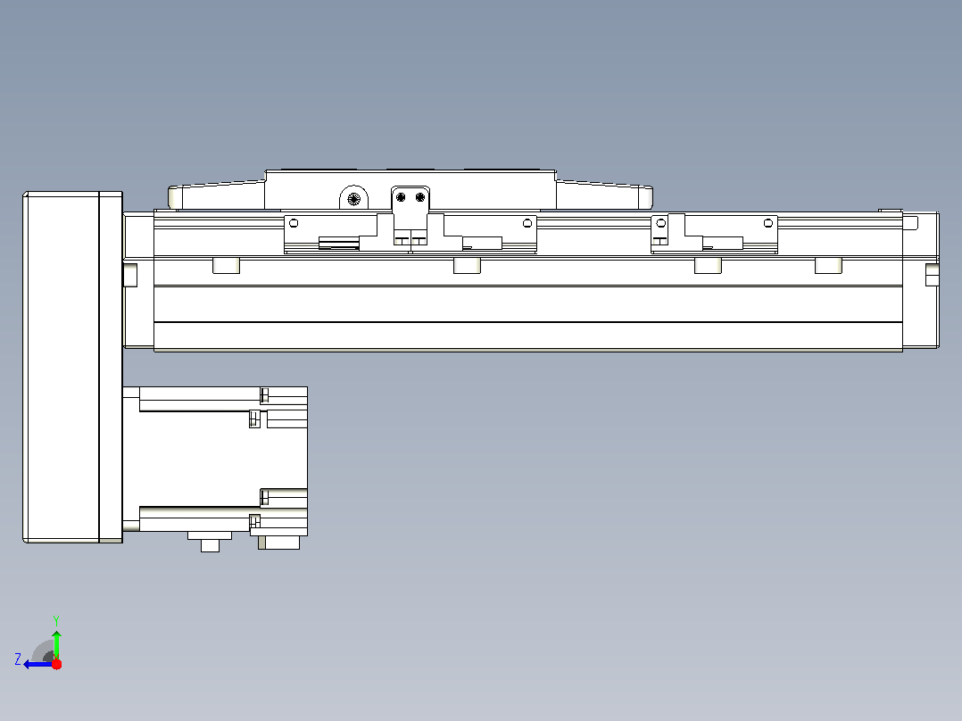 滚珠丝杠直线轴内置导轨TPA-GCR-120-1610C-L100-MP-M40-N3右视图