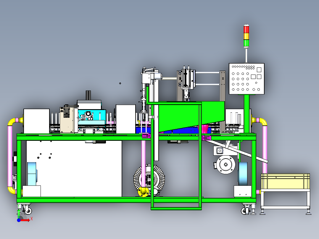 自动涂装生产线设 x_t格式前视图