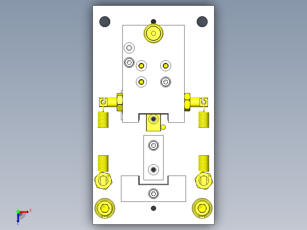 凸轮驱动式工件夹紧解除机构俯视图
