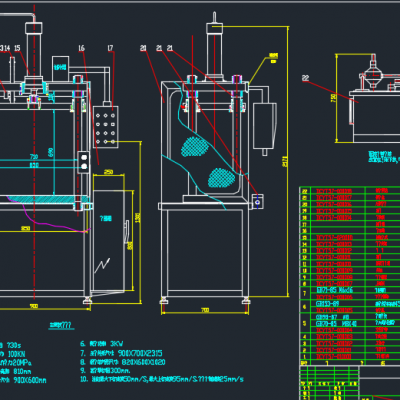 油压机总装图+零件图缩略图
