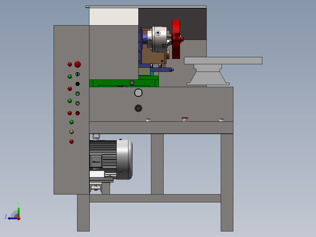 车四方机床（工程图BOM单）sw12可编辑右视图