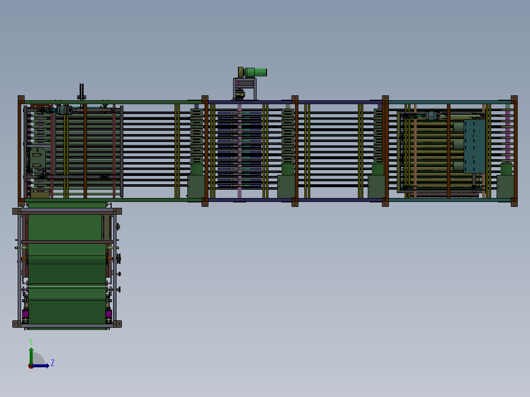自动码坯翻坯机及自动编组系统sw14可编辑左视图