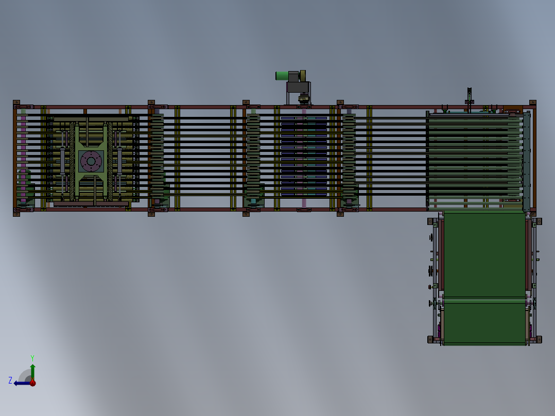 自动码坯翻坯机及自动编组系统sw14可编辑右视图