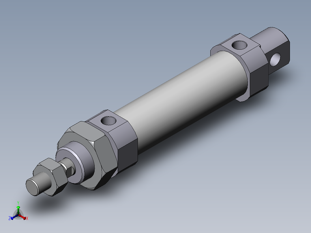 SMC气缸正等轴测图