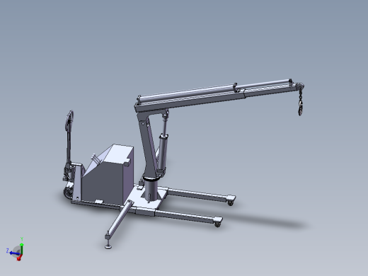 可移动单臂吊推车三维SW模型