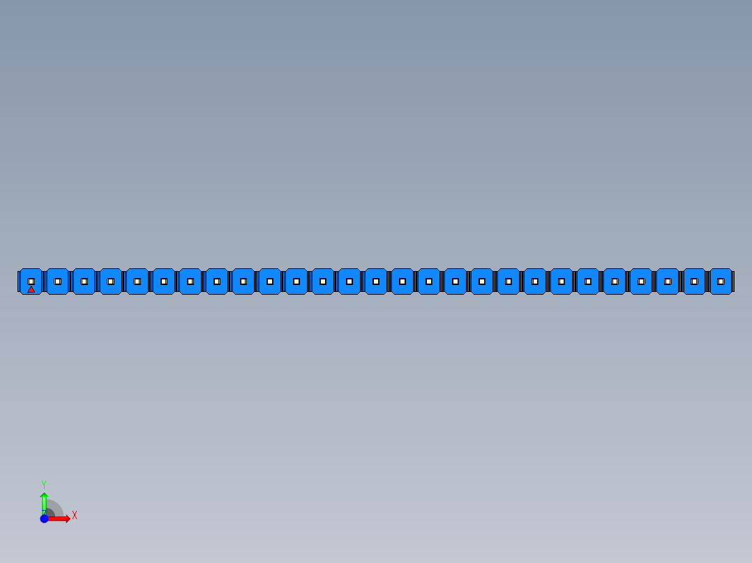 彩色公头100mil（2.54mm）系列-DS1021_blue_1x27p_100mil_Type19_rev1.0前视图