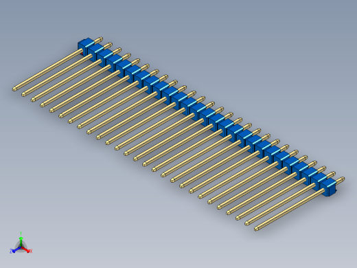 彩色公头100mil（2.54mm）系列-DS1021_blue_1x27p_100mil_Type19_rev1.0正等轴测缩略图