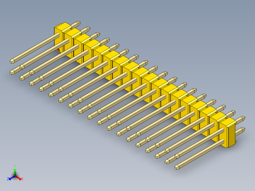 彩色公头100mil（2.54mm）系列-DS1021_yellow_2x18p_100mil_Type5_rev1.0