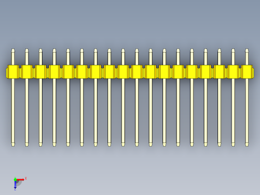 彩色公头100mil（2.54mm）系列-DS1021_yellow_2x18p_100mil_Type5_rev1.0俯视缩略图