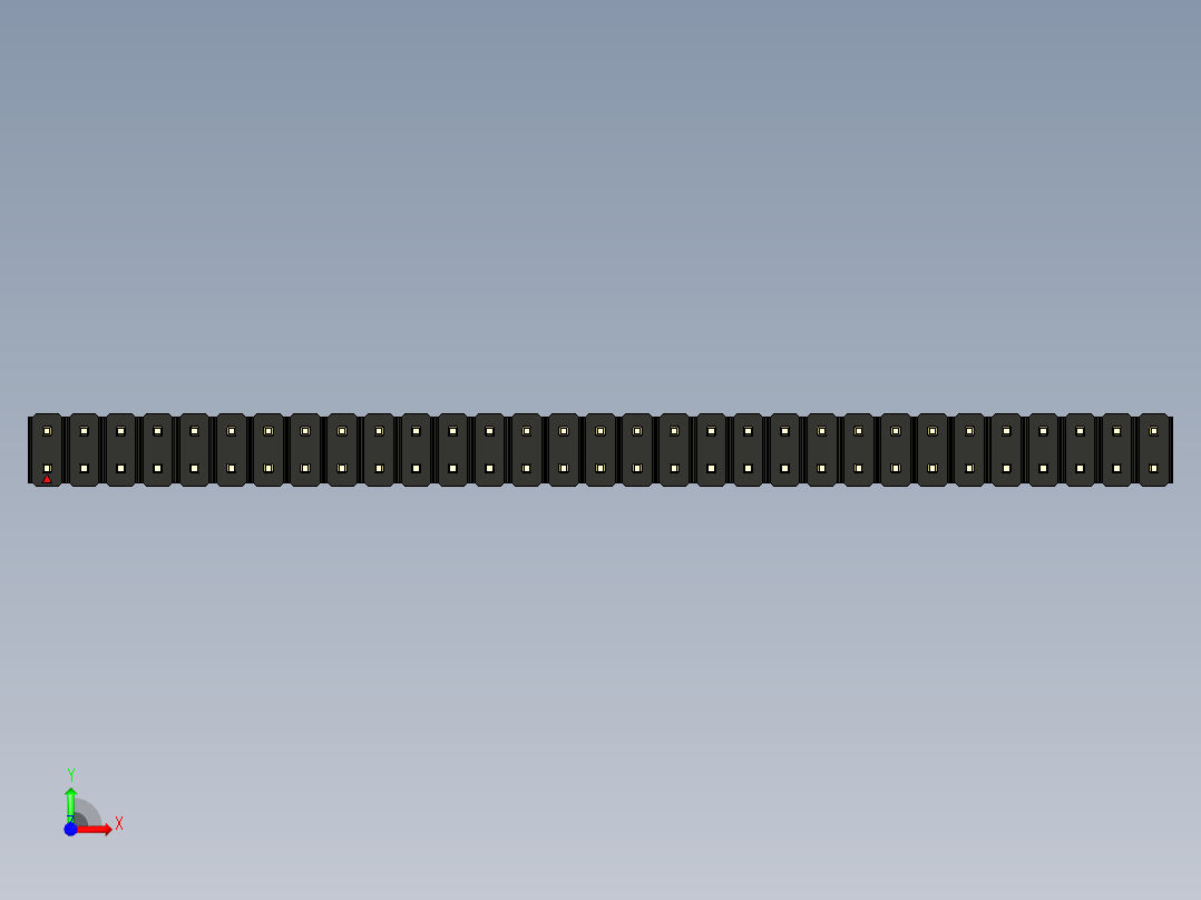彩色公头100mil（2.54mm）系列-DS1021_black_2x31p_100mil_Type43_rev1.0前视图