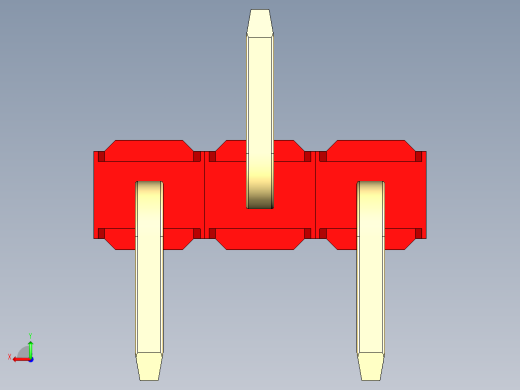 彩色公排针 100mil 2.54mm 系列-DS1022_red_03p_100mil_Type_SMT_R2_rev1.0后视缩略图