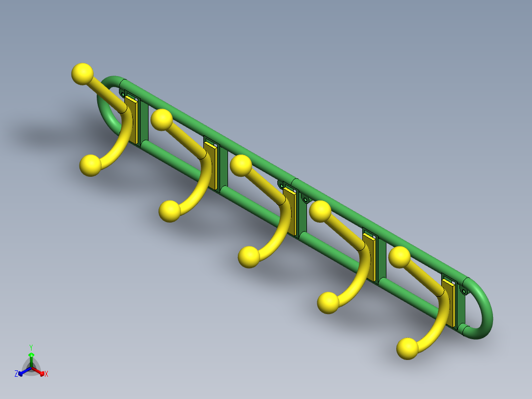 衣架正等轴测图