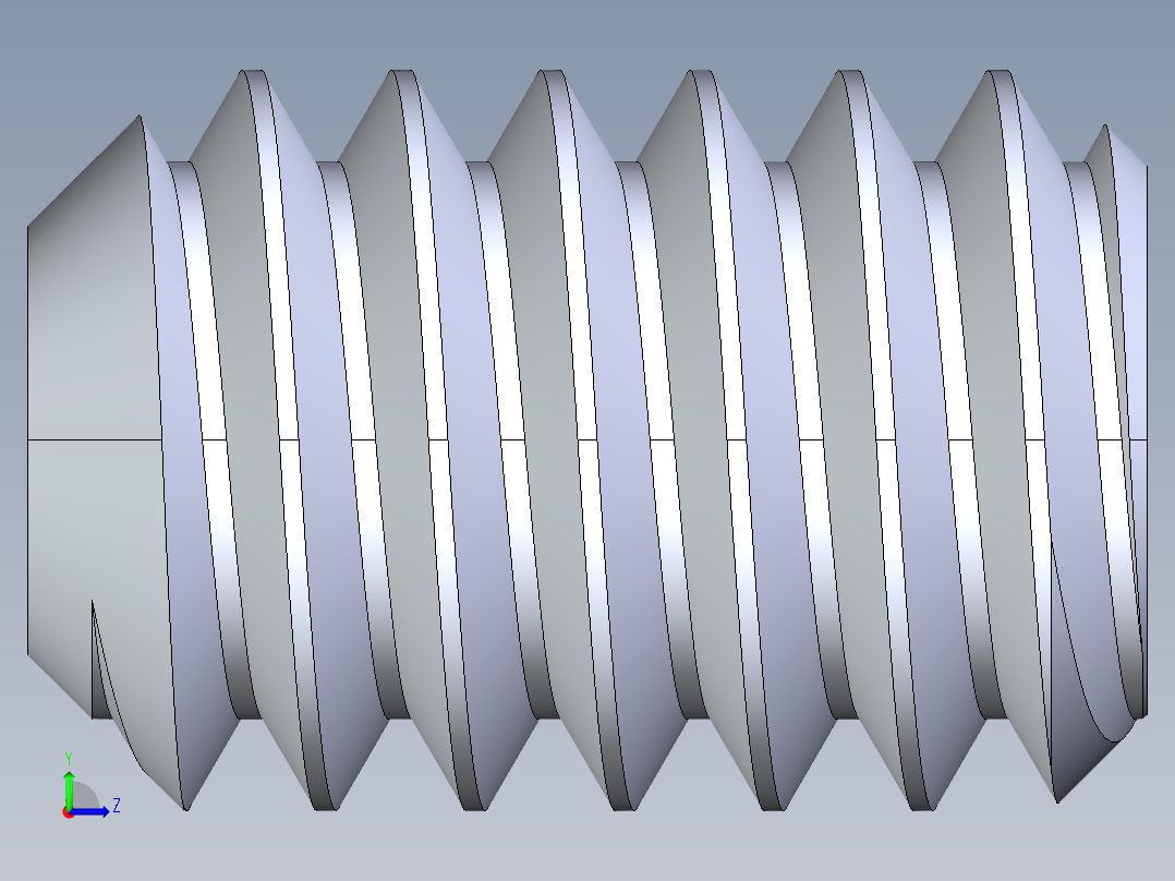 UNC 平头紧定螺钉-UNC SET SCREW 0.250 x0.375.STEP左视图