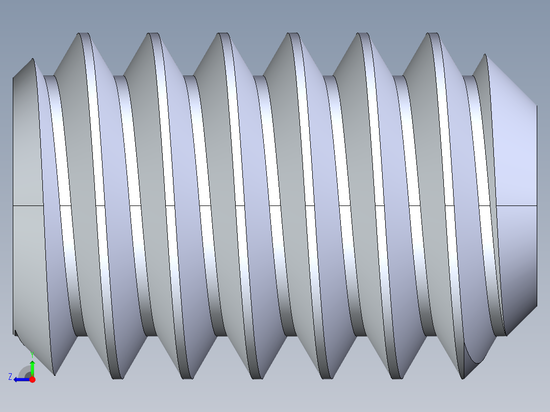 UNC 平头紧定螺钉-UNC SET SCREW 0.250 x0.375.STEP右视图