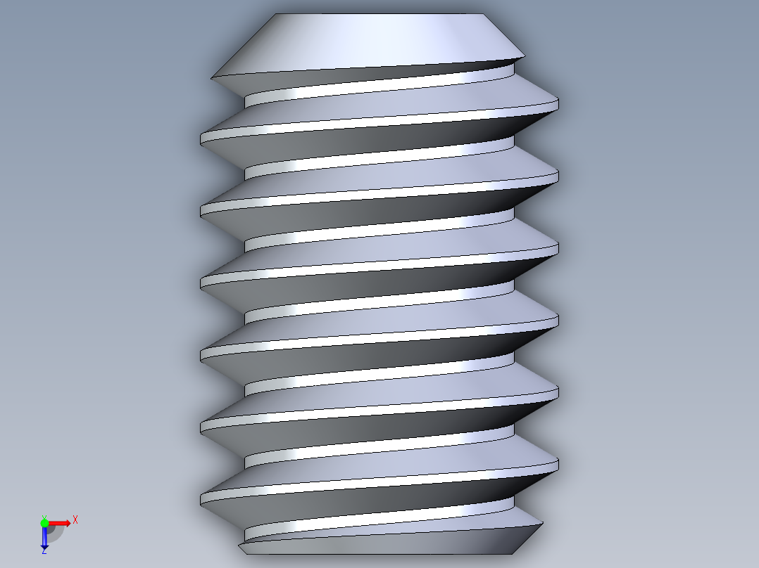 UNC 平头紧定螺钉-UNC SET SCREW 0.250 x0.375.STEP俯视图