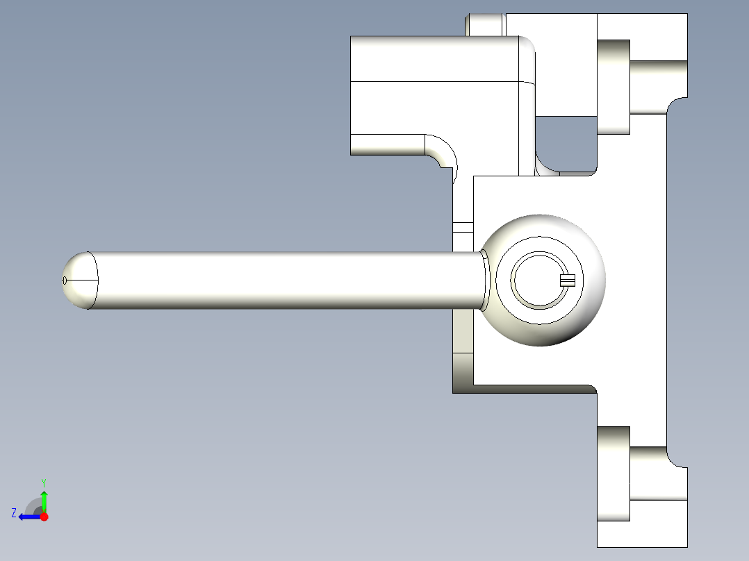 张紧轮支架3-铣35和28面【下端面C面】【带三维】夹具资料+CAD+完整工序卡+工艺过程卡+说明书右视图