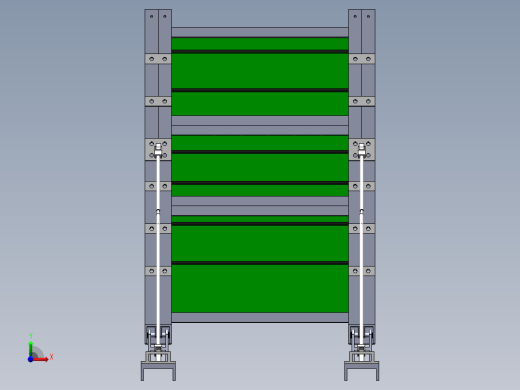 河岸防汛挡板设计前视缩略图