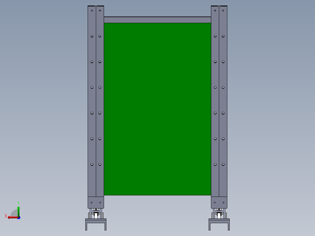 河岸防汛挡板设计后视图
