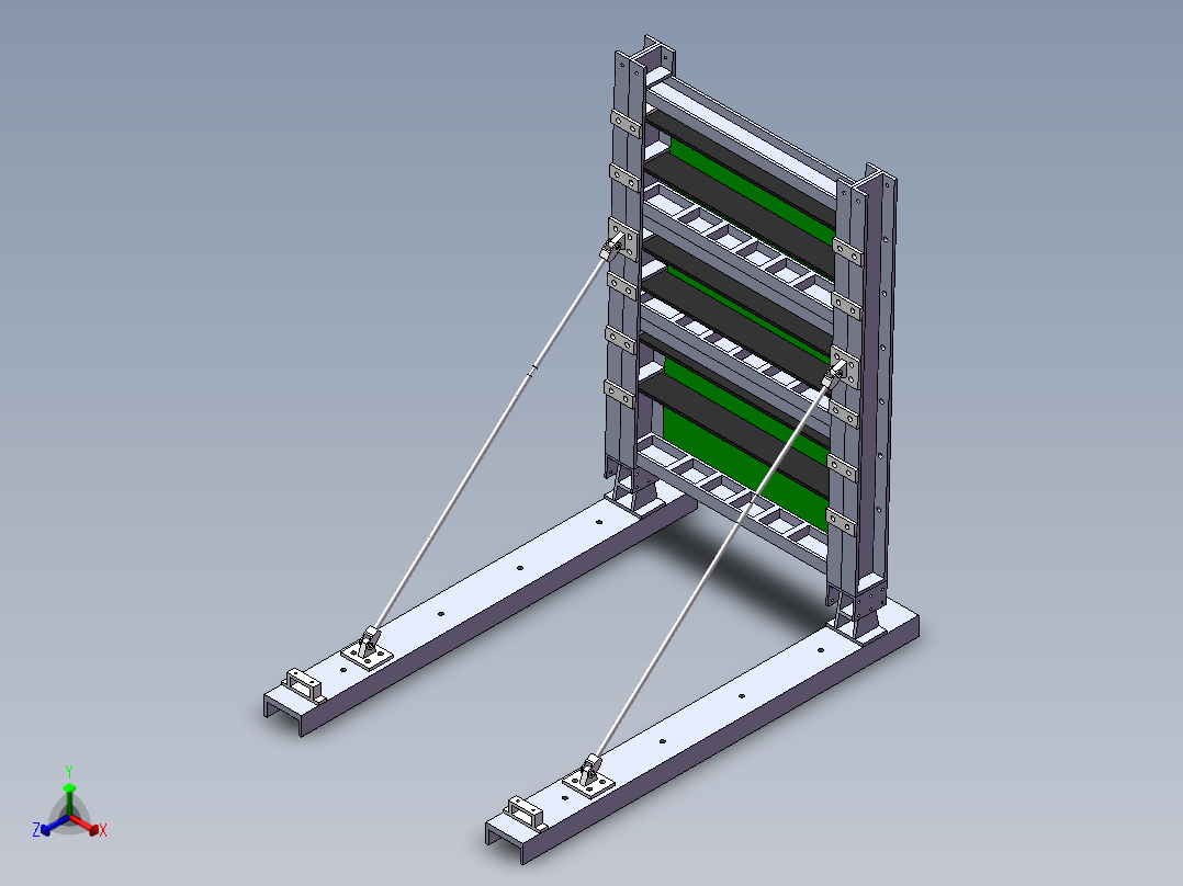 河岸防汛挡板设计正等轴测图